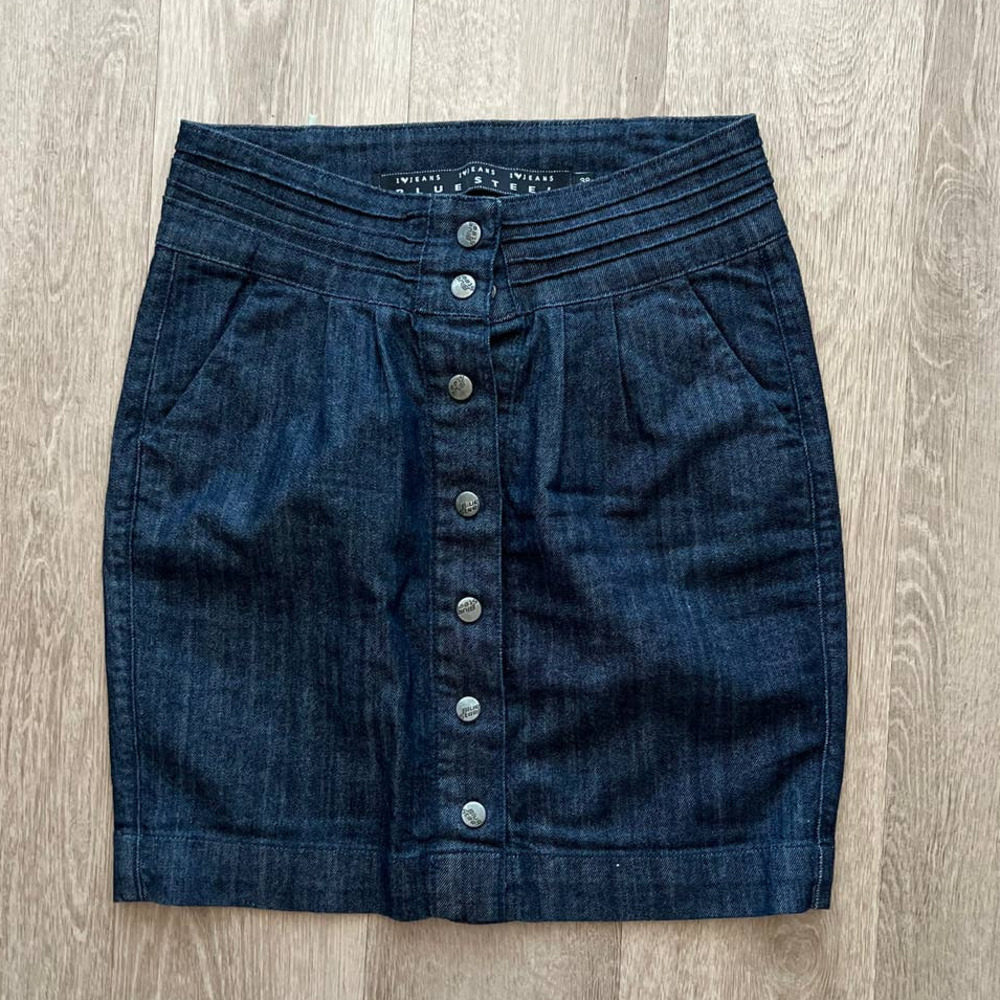 Blue Steel Size High Waisted Denim Skirt (Size 38 Equivalent to 6/7) See Photos